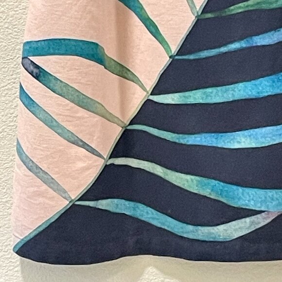 CONDITIONS APPLY Sleeveless Palm Frond Wearable Art Mini Shift, Pink/Blue - 1X - Picture 5 of 13